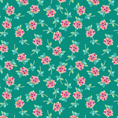 Benartex - Sew Bloom by Cherry Guidry, tiny floral teal