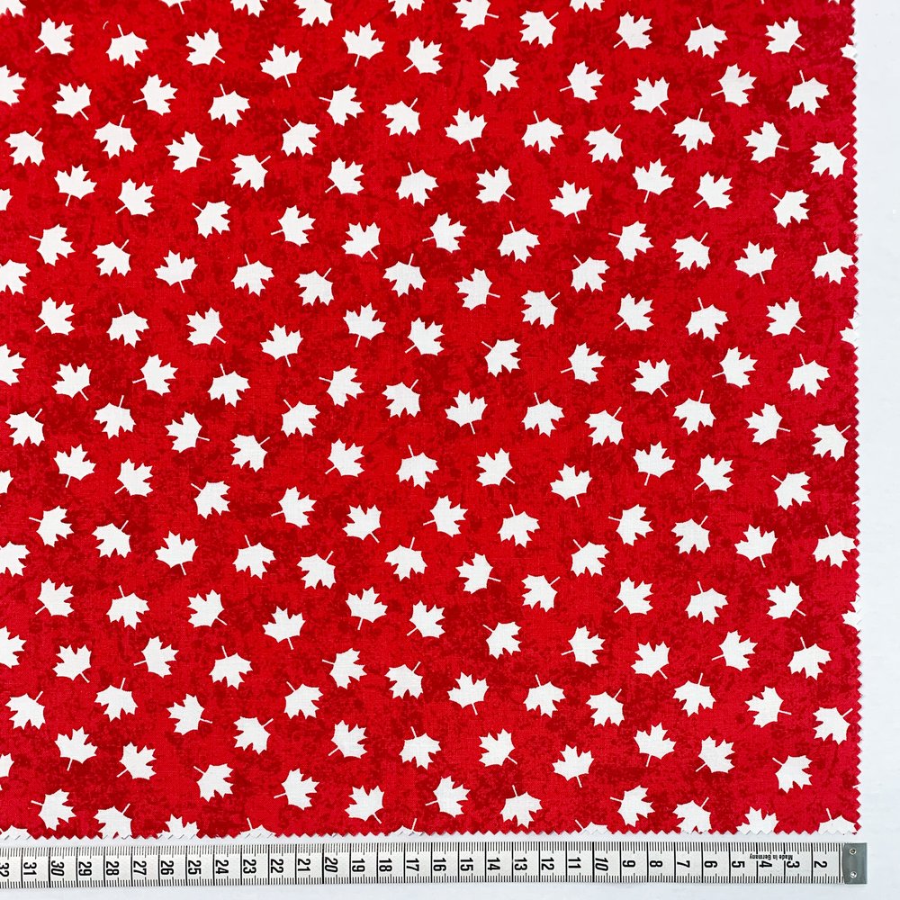 Gordon Fabrics - Canada Maple Leaf on Red