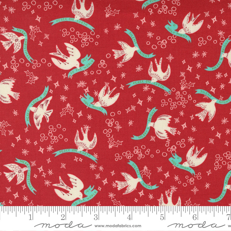 Moda - Cheer and Merriment by Fancy That Design House, Dove in Cranberry