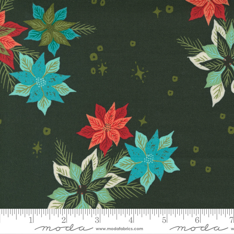 Moda - Cheer and Merriment by Fancy That Design House, Large Flower in Hunter
