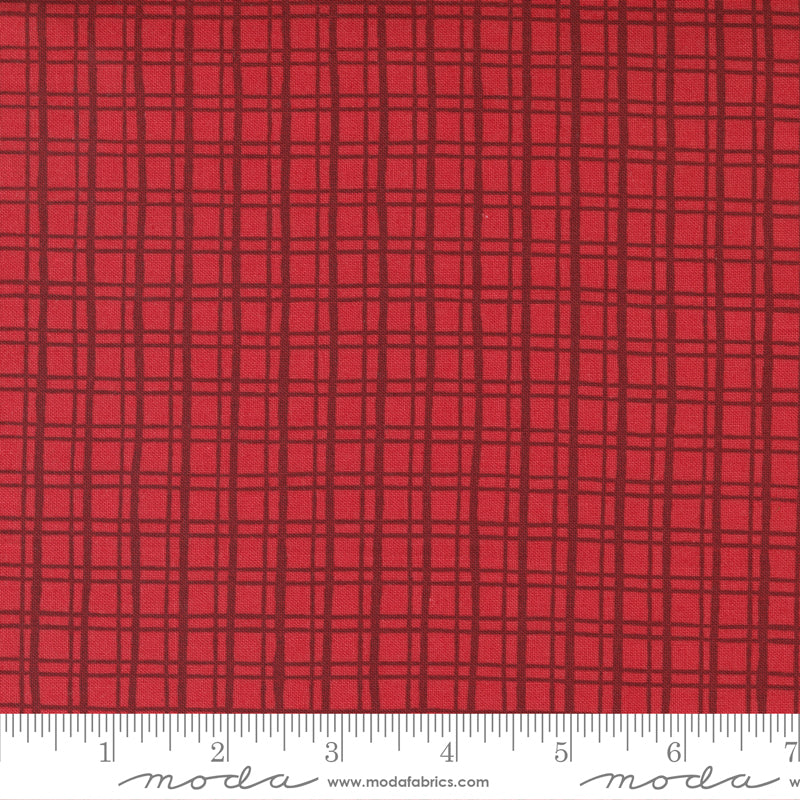 Moda - Cheer and Merriment by Fancy That Design House, Checkered in Cranberry