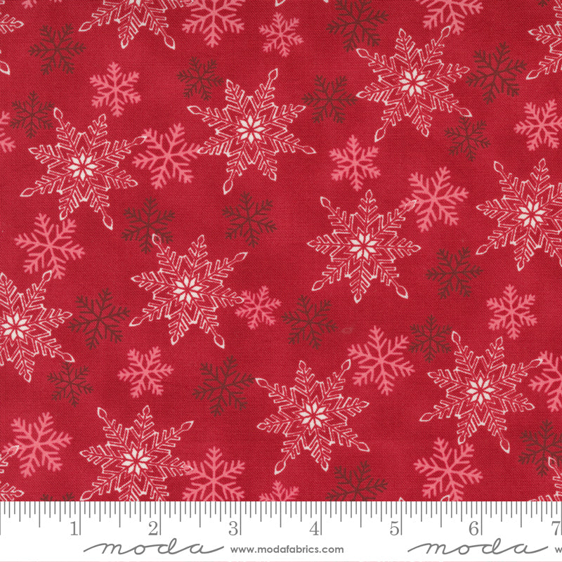 Moda - Home Sweet Holidays by Deb Strain, Berry Red Snowflakes