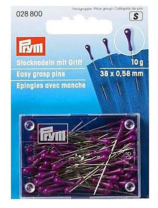 Easy Grasp Pins, 38mm x 0.58mm, Purple Grip, 10g