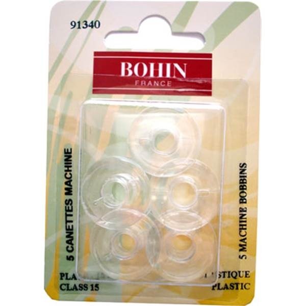 Bohin Plastic Bobbins, Class 15, 5pc