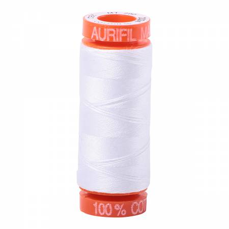 Aurifil Mako Cotton Embroidery Thread 50wt 220yds, White