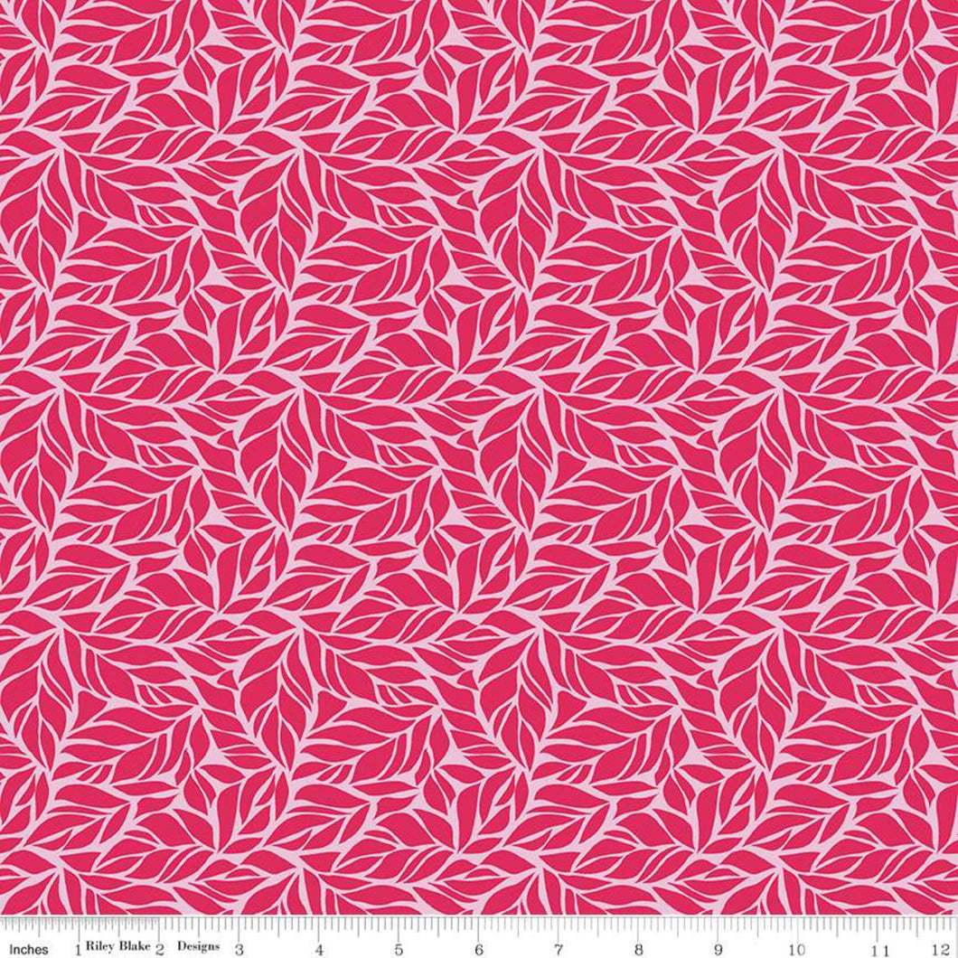 Riley Blake - Fleur Foliage, dark pink