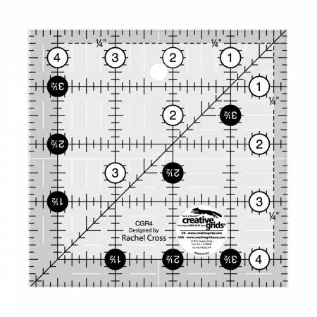 Creative Grids Quilt Ruler 4-1/2 inch square