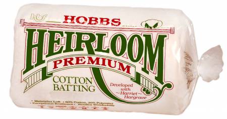 Batting Heirloom Premium Bleached Cotton Blend-  sold by the package 90in x 108in