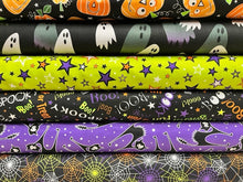 Load image into Gallery viewer, Benartex - Halloween Party, Green Stars
