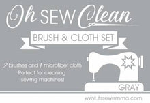Load image into Gallery viewer, Oh Sew Clean brush and cloth set - Grey
