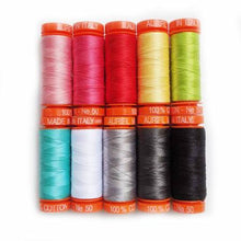 Load image into Gallery viewer, Aurifil Love Notes Thread Collection 50wt 10 Small Spools
