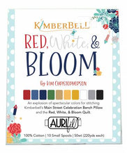 Load image into Gallery viewer, Aurifil Kimberbell Designs Red White &amp; Bloom Collection 50wt 10 Small Spools
