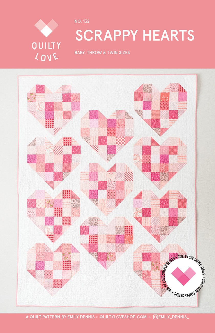Scrappy Hearts Quilt Pattern - Quilty Love