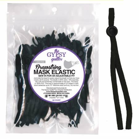 Drawstring Mask Elastic - 60ct Black