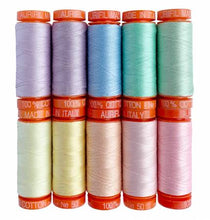Load image into Gallery viewer, Unicorn Poop thread set by Tula Pink - 50wt 10 Small Spools

