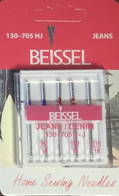 Beissel Assorted Denim/Jeans Machine Needles, 5 Count