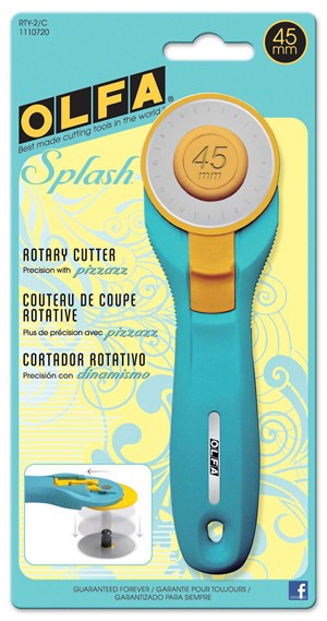 OLFA Splash Rotary Cutter, 45mm, Aqua