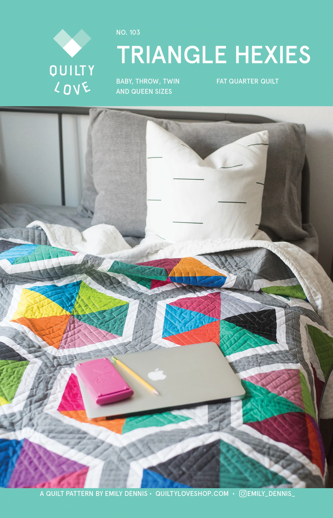 Triangle Hexies Quilt Pattern - Quilty Love